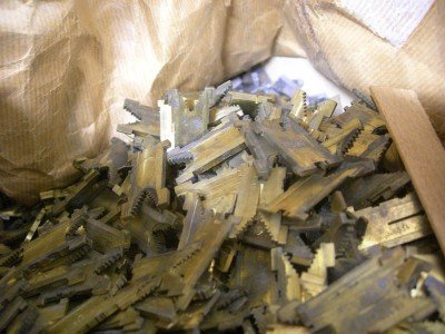 bag of Linotype matricies