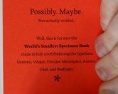 World's Smallest Specimen Book's Back