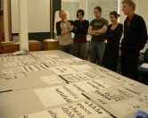 Gerard Unger critiquing some of our first sketches Gerard Unger critiquing some of our first sketches