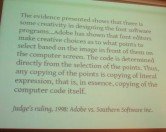 Adobe vs Southern Software = there is some creativity in designing the font software programs