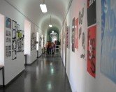 hallway with exhibits