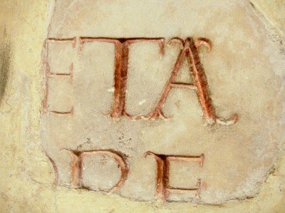 Roman inscription, carved letters are some of the oldest existing type specimens