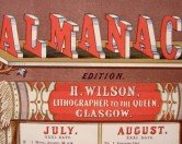 19th C. Almanac with letters seemingly standing upright and perpendicular to the page