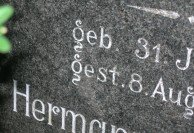 Modern use of inscribing letters is still commonly found in cemeteries