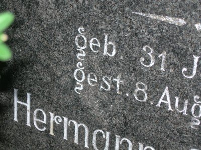Modern use of inscribing letters is still commonly found in cemeteries
