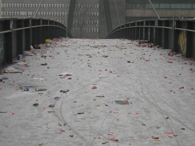 A footbridge over the Spree: the day after