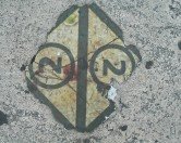 Numbers in the sidewalk