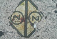 Numbers in the sidewalk