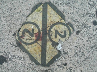 Numbers in the sidewalk