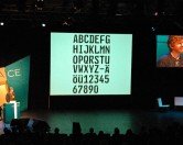 Timothy Donaldson showing Karlgeorg Hoefer's great work at TYPO Berlin 2009
