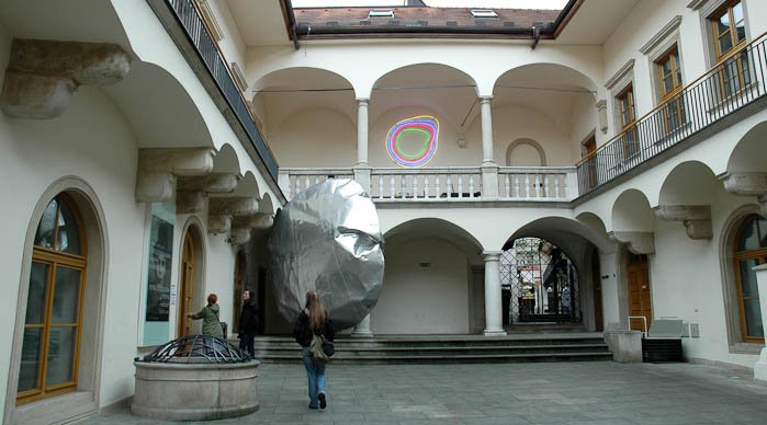 The venue's courtyard