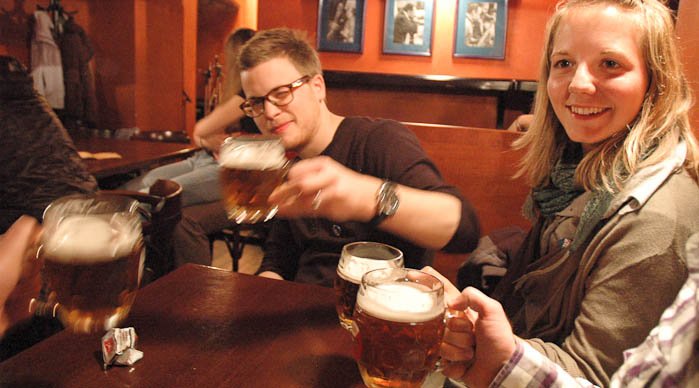 2/3 of the Typejockeys at the jazz bar